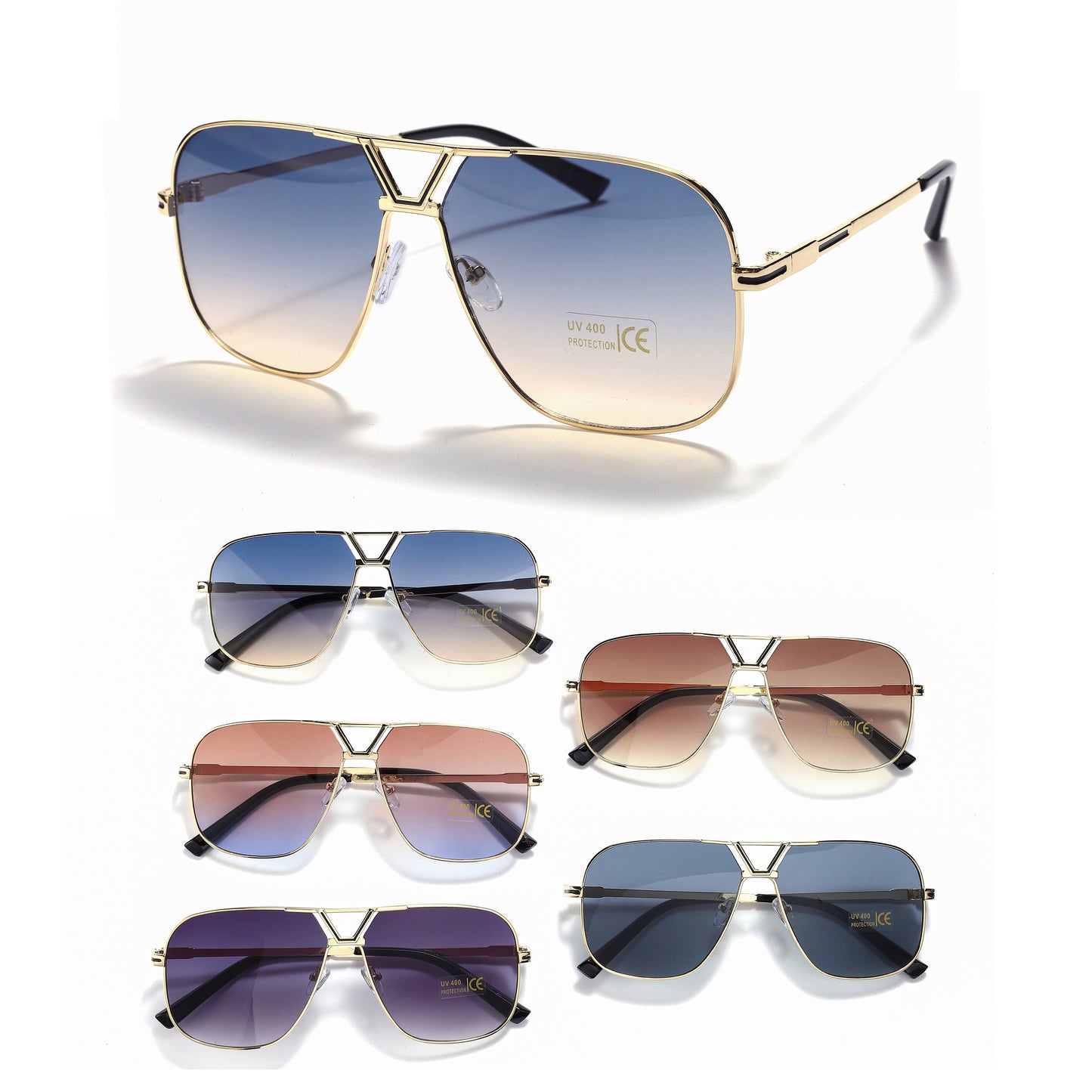 Royal Stallion Aviator Shield Sunglasses - LMSG9 (12 Units)