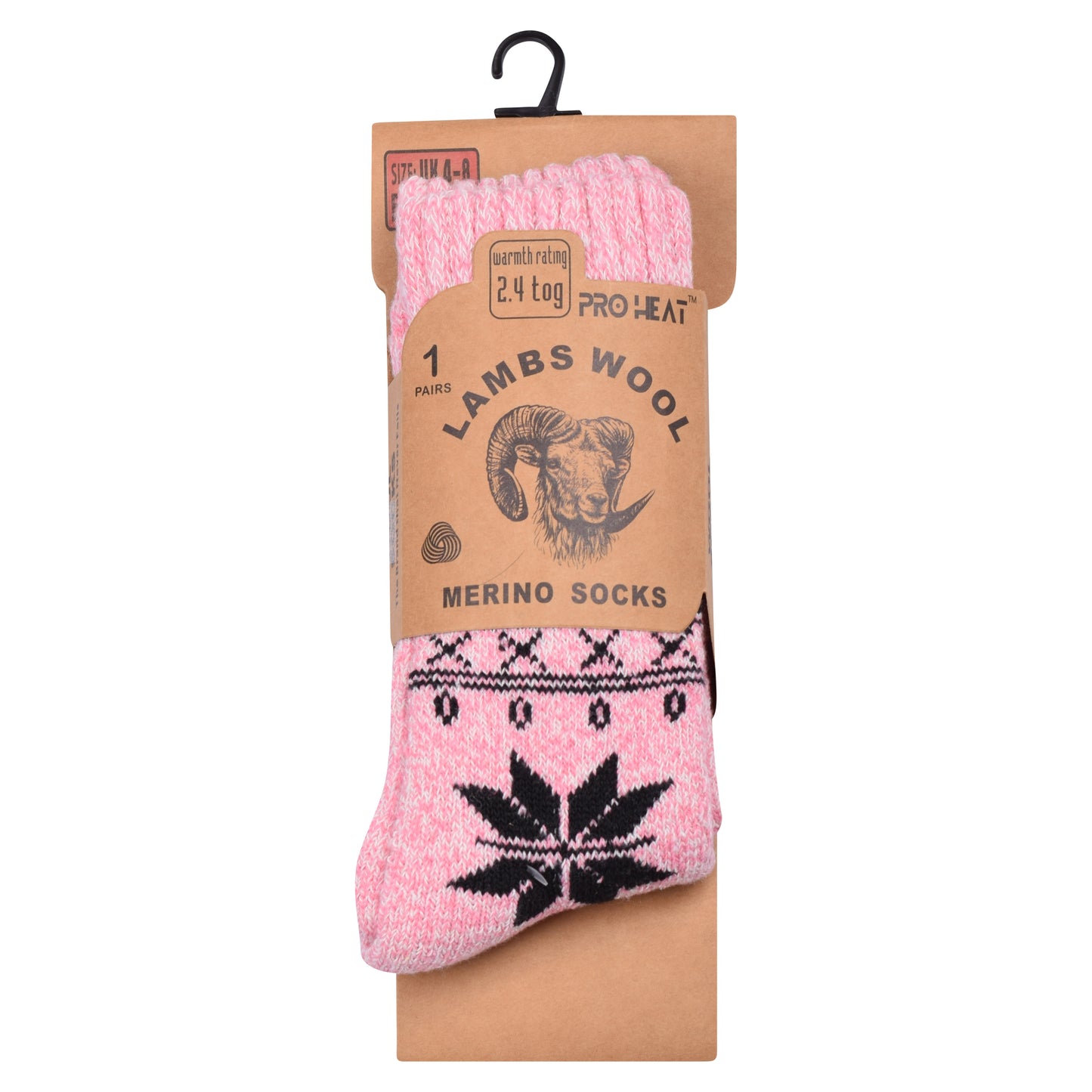 Ladies Merino Lambs Wool Socks - Snowflake (12 Pairs)