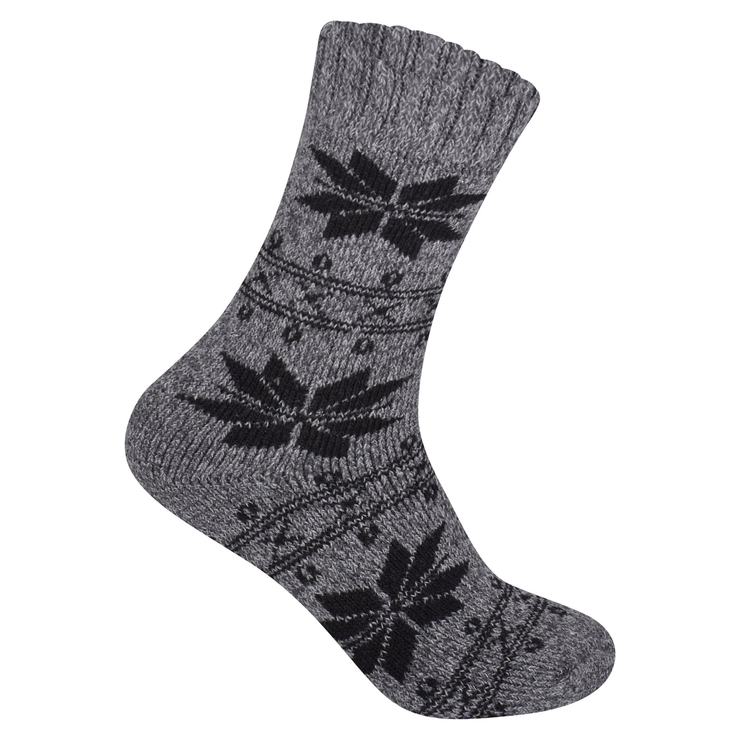 Ladies Merino Lambs Wool Socks - Snowflake (12 Pairs)