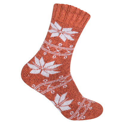 Ladies Merino Lambs Wool Socks - Snowflake (12 Pairs)