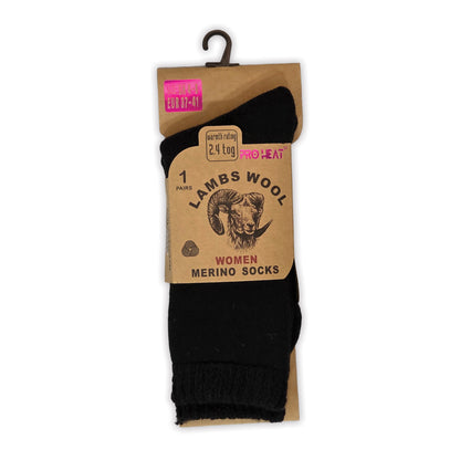 Ladies Merino Lambs Wool Socks - Assorted (12 Pairs)