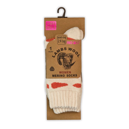 Ladies Merino Lambs Wool Socks - Cow Print (12 Pairs)
