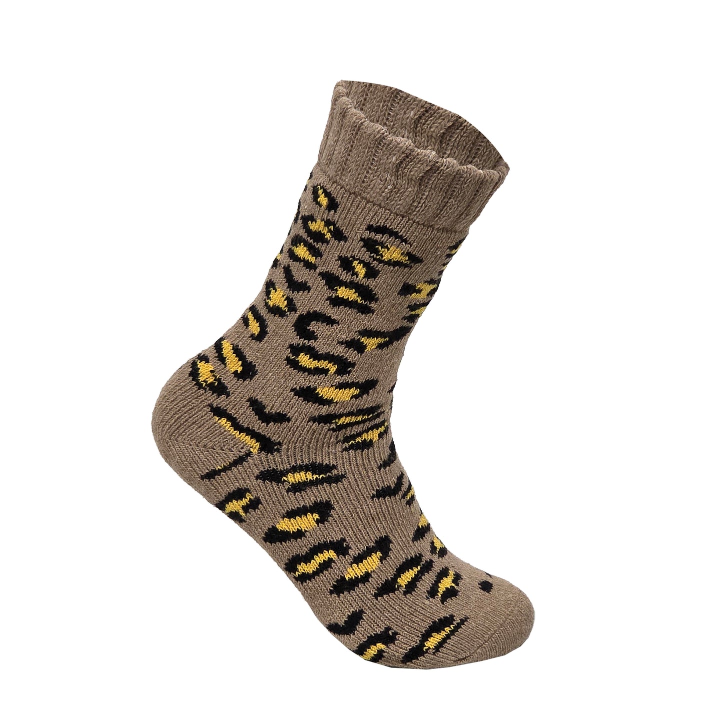 Ladies Merino Lambs Wool Socks - Leopard Print (12 Pairs)