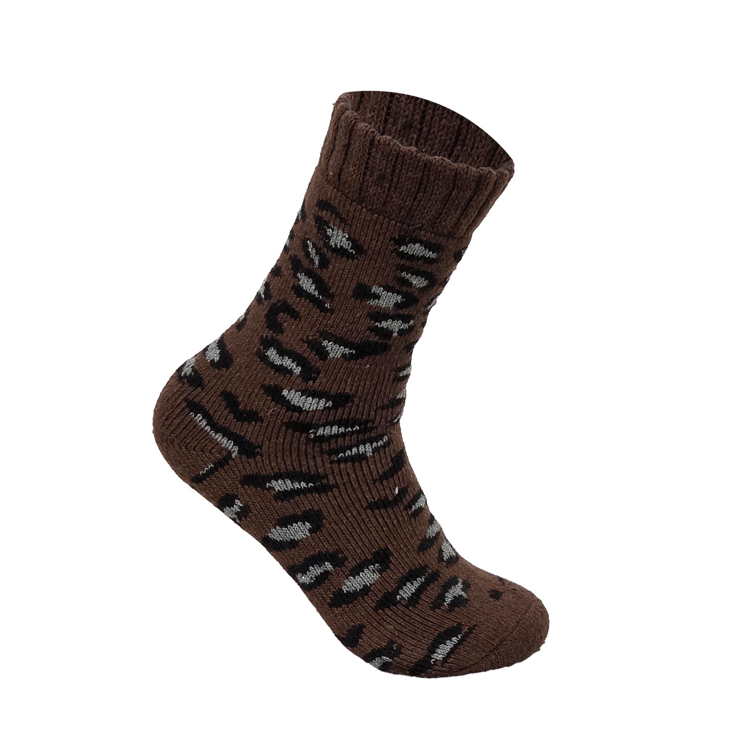 Ladies Merino Lambs Wool Socks - Leopard Print (12 Pairs)