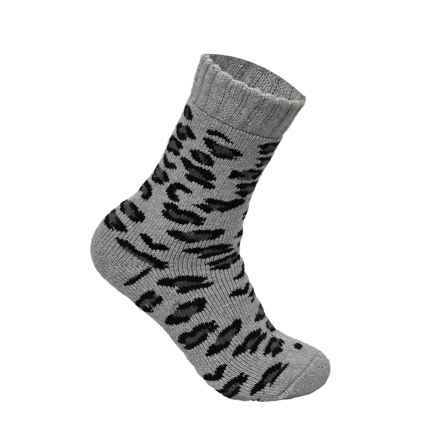 Ladies Merino Lambs Wool Socks - Leopard Print (12 Pairs)