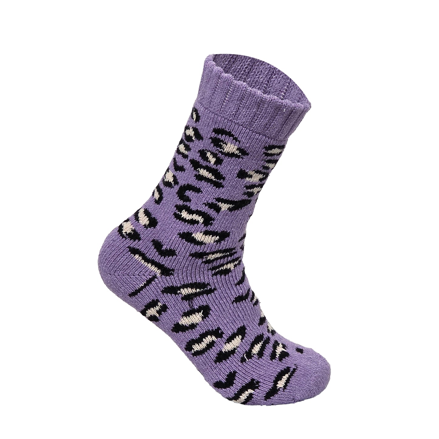 Ladies Merino Lambs Wool Socks - Leopard Print (12 Pairs)