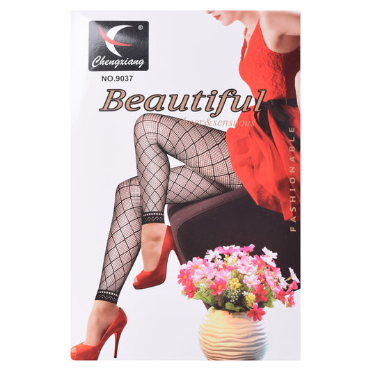 Diamond Lattice Fishnet Footless Tights