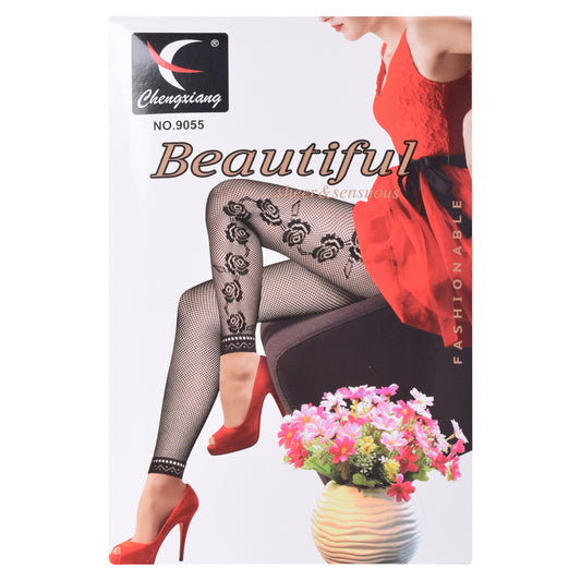 Rose Vine Fishnet Footless Tights