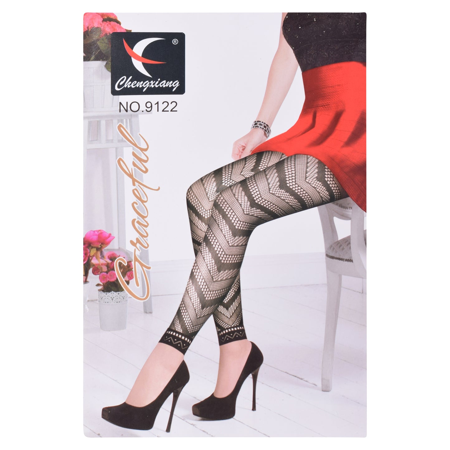 Zigzag Fishnet Footless Tights