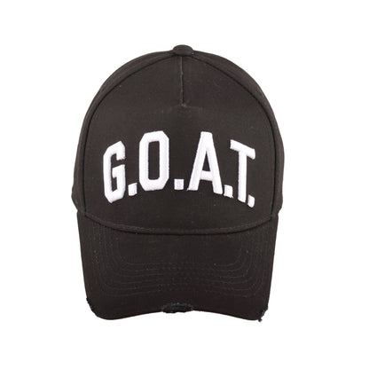 G.O.A.T. Embroidered Distressed Baseball Cap