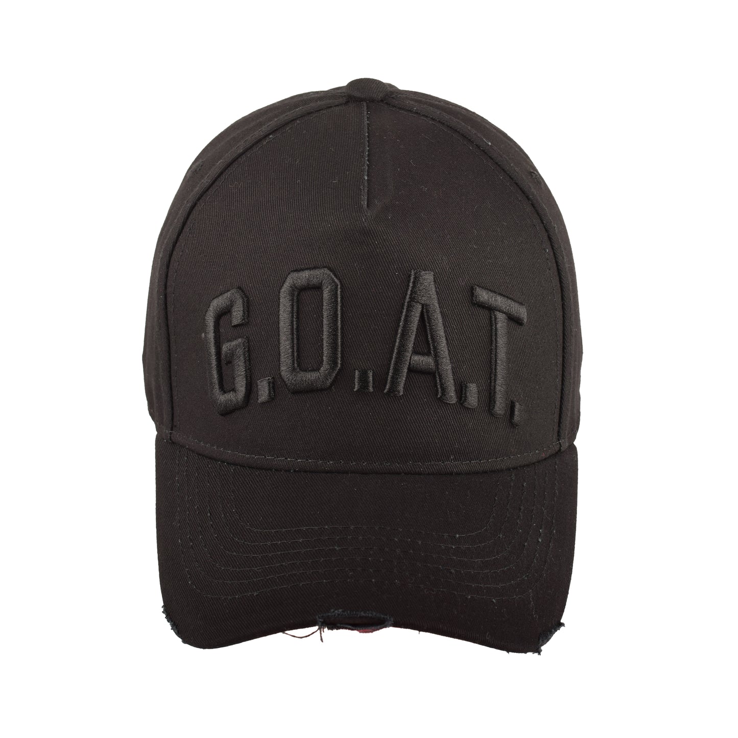 G.O.A.T. Embroidered Distressed Baseball Cap