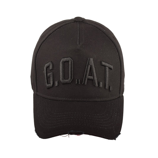 G.O.A.T. Embroidered Distressed Baseball Cap