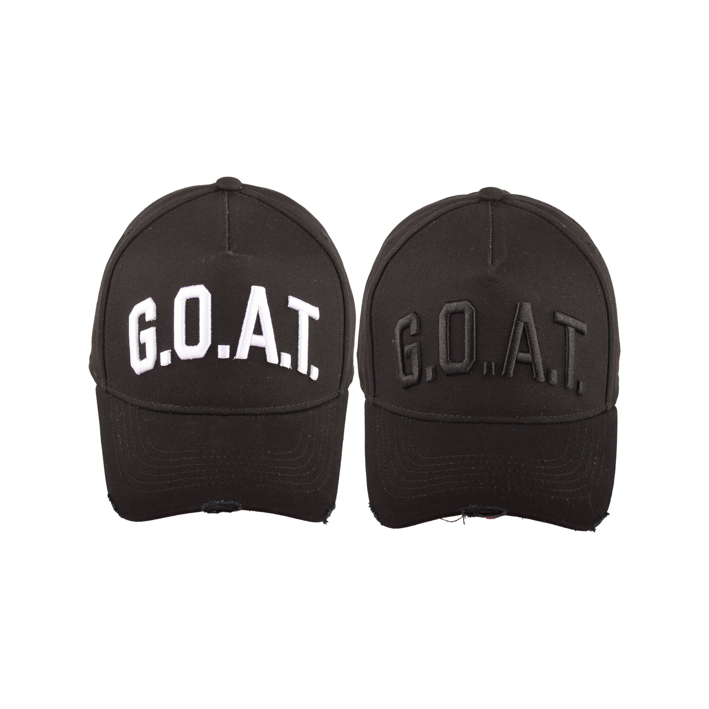 G.O.A.T. Embroidered Distressed Baseball Cap
