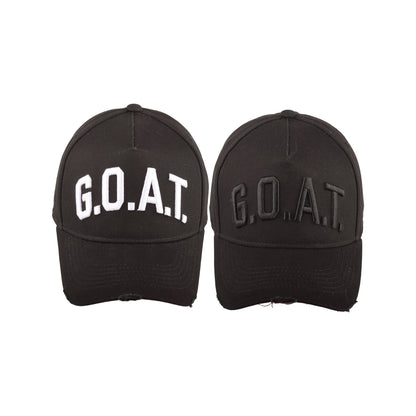 G.O.A.T. Embroidered Distressed Baseball Cap