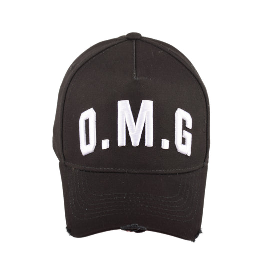 O.M.G Embroidered Distressed Baseball Cap