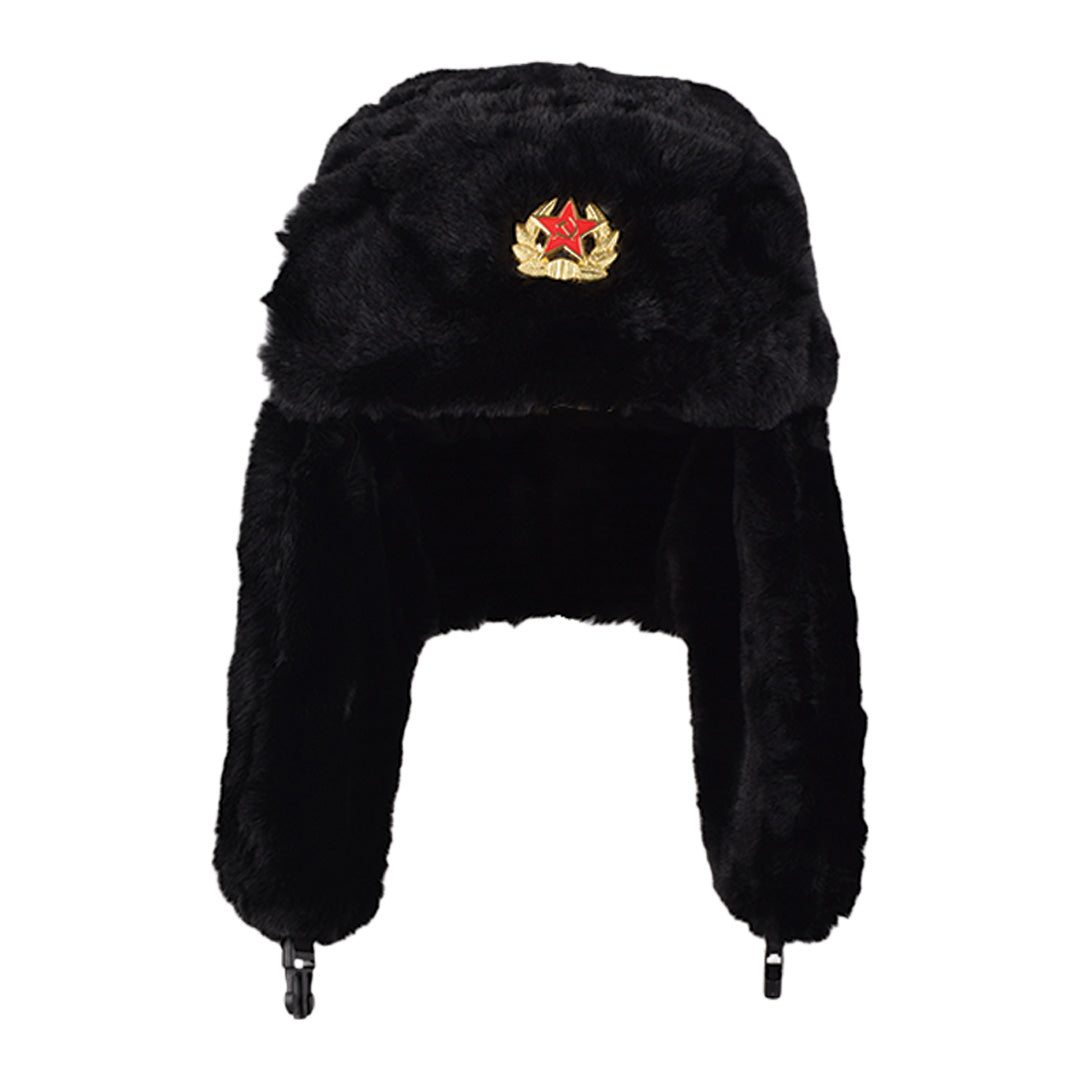 Royal Stallion Full Faux Fur Trapper Hat (Black)