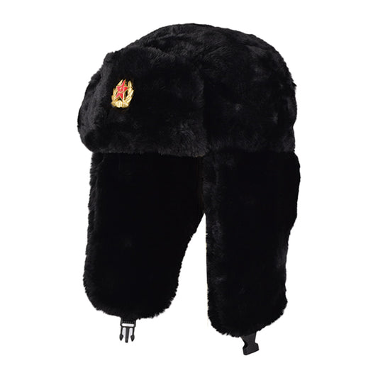Royal Stallion Full Faux Fur Trapper Hat (Black)