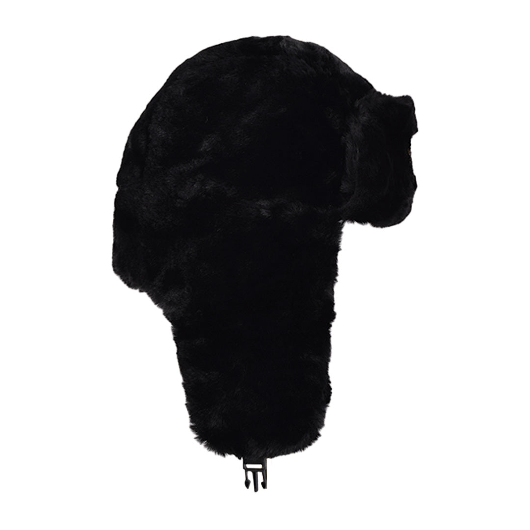 Royal Stallion Full Faux Fur Trapper Hat (Black)