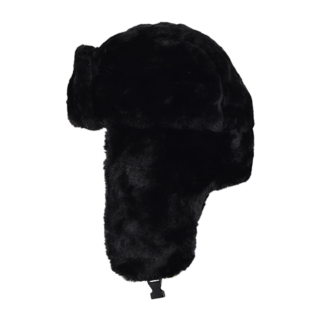 Royal Stallion Full Faux Fur Trapper Hat (Black)