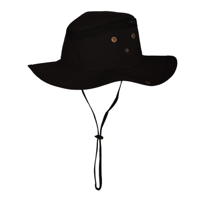 Mesh Vented Wide Brim Boonie Hat with Adjustable Chin Strap - MHT-40