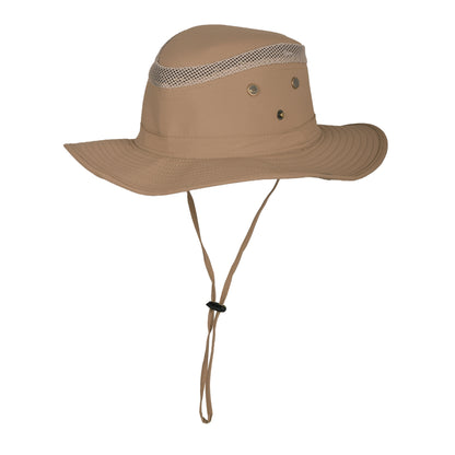 Mesh Vented Wide Brim Boonie Hat with Adjustable Chin Strap - MHT-40