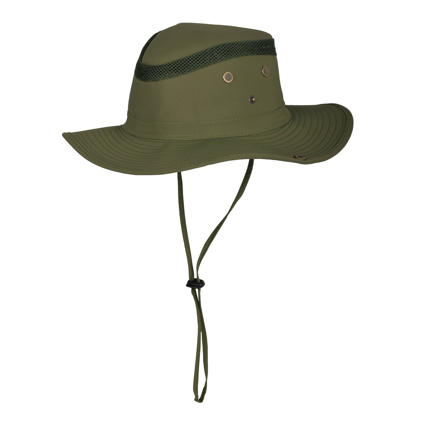 Mesh Vented Wide Brim Boonie Hat with Adjustable Chin Strap - MHT-40