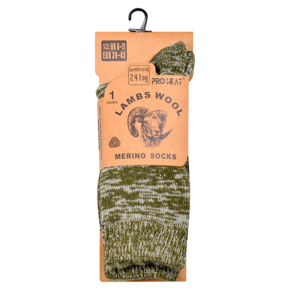Mens Merino Lambs Wool Socks - Assorted Heather (12 Pairs)