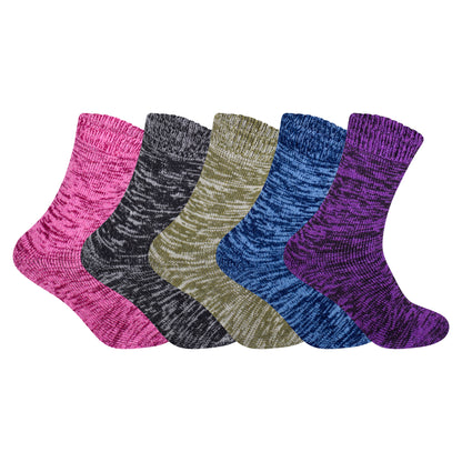 Mens Merino Lambs Wool Socks - Assorted Heather (12 Pairs)
