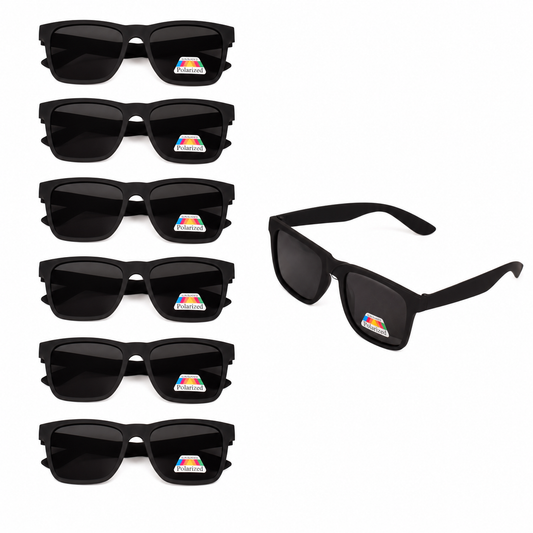 Polarized Wayfarer Black Sunglasses - MSG-35 (12 Units)