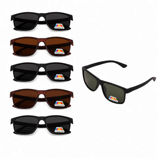 Polarized Long Wayfarer Assorted Sunglasses - MSG-38 (12 Units)