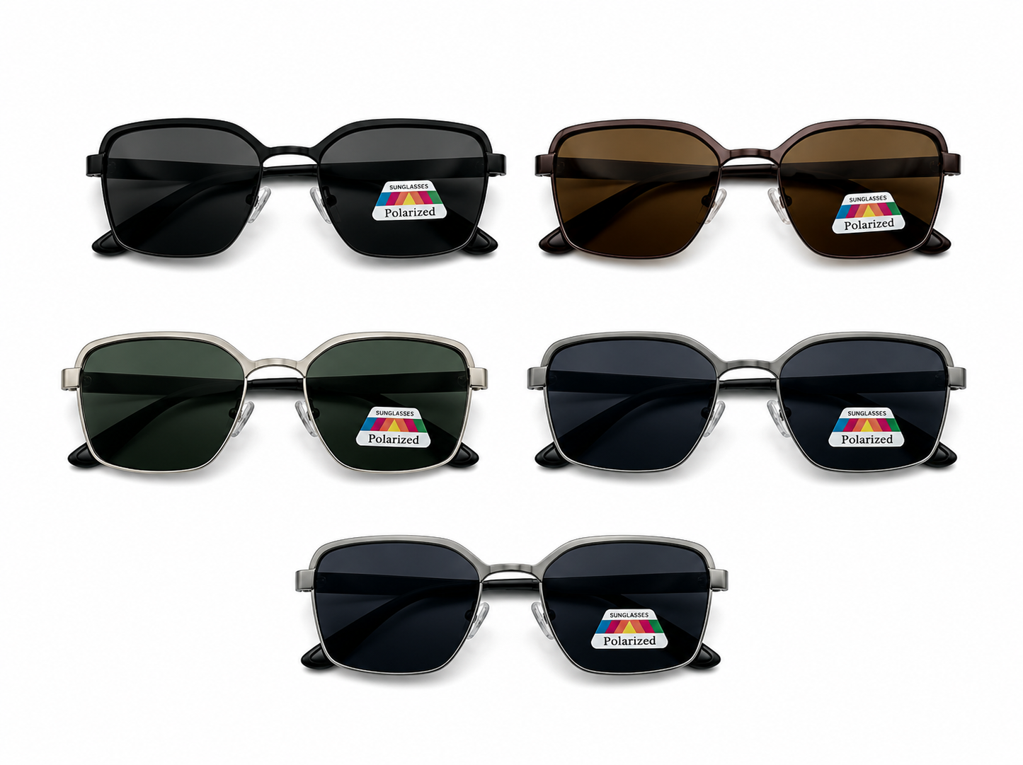 Polarized Geometric Square Sunglasses - MSG-47 (12 Units)