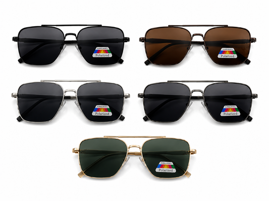 Polarized Aviator Square Sunglasses - MSG-50 (12 Units)