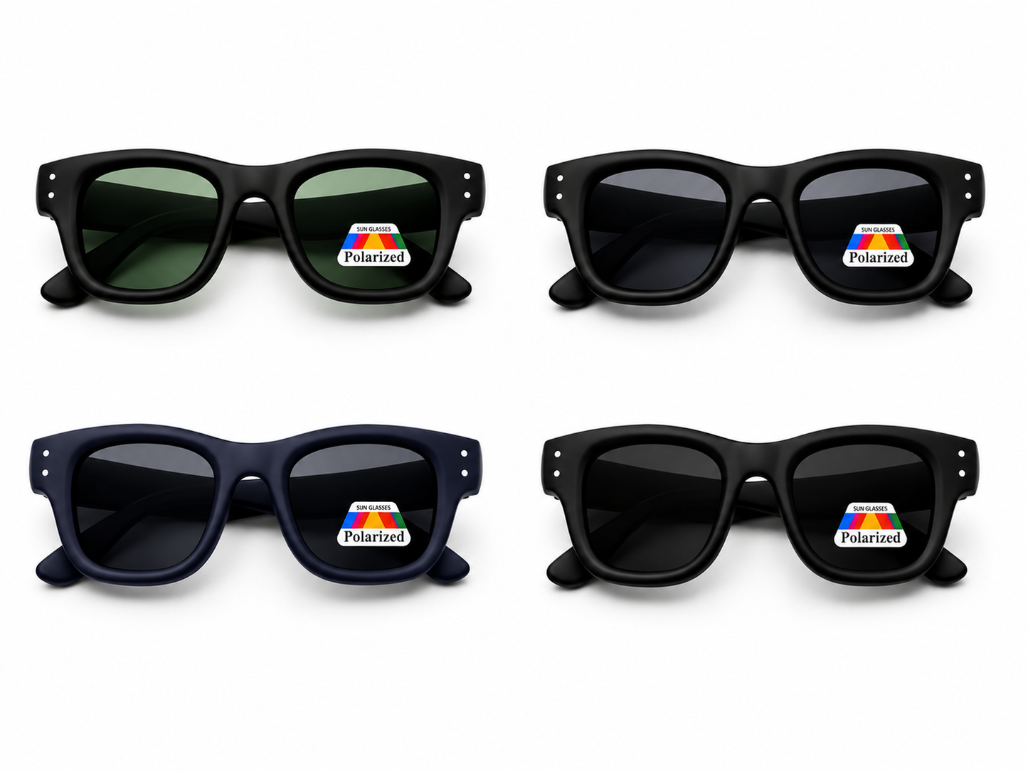 Polarized Bold Wayfarer Sunglasses - MSG-69 (12 Units)