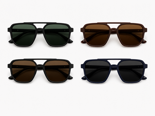Polarized Flat Top Aviator Sunglasses - MSG-71 (12 Units)
