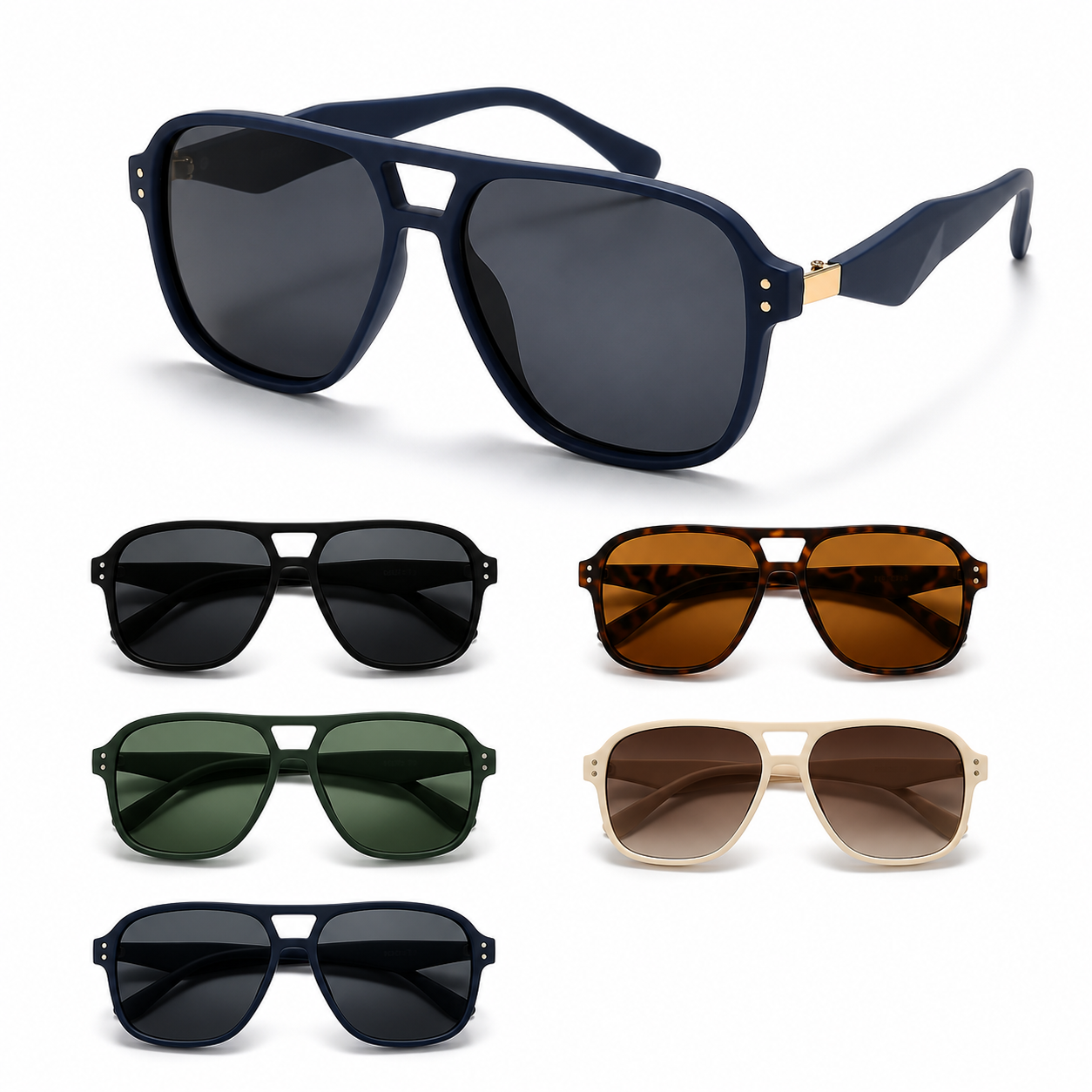 Polarized Oversized Navigator Sunglasses - MSG-73 (12 Units)