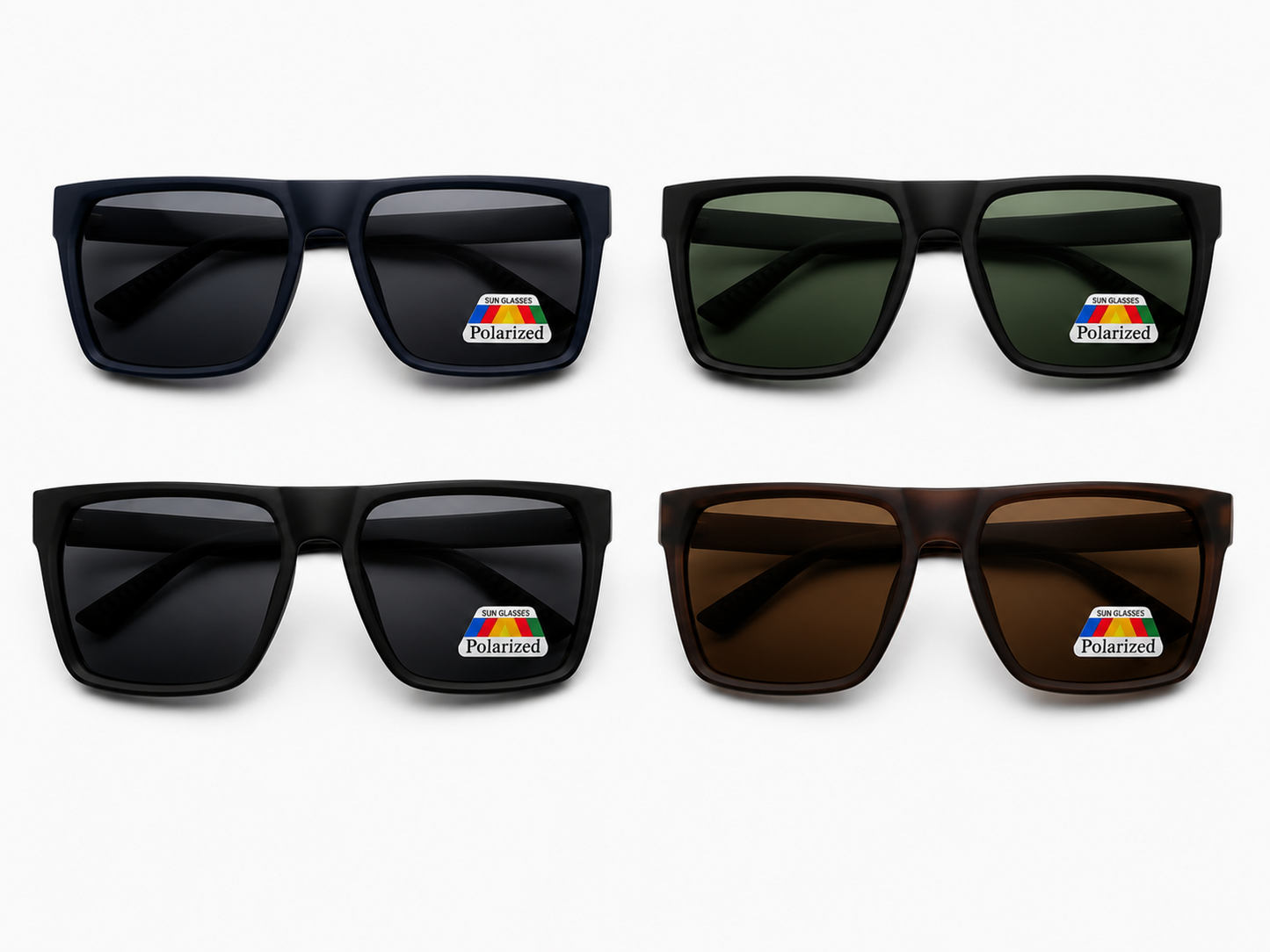 Polarized Rectangle Wayfarer Sunglasses - MSG-76 (12 Units)