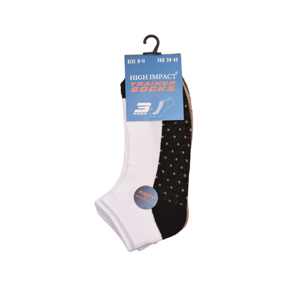 Mens Trainer Socks - Pin Dot Pattern (12 Pairs)