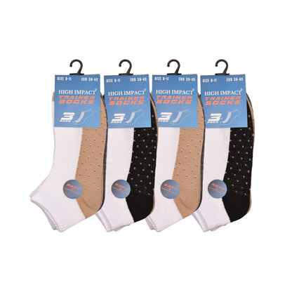 Mens Trainer Socks - Pin Dot Pattern (12 Pairs)