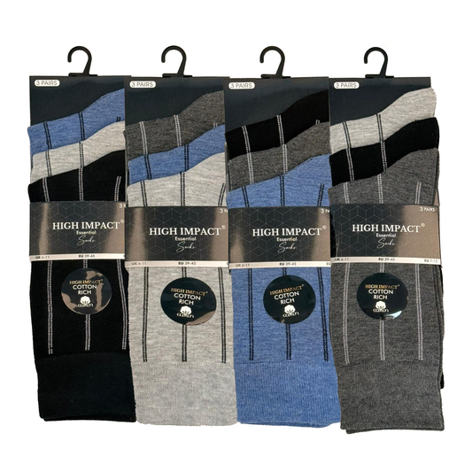 Mens Dress Socks - Pinstripe Pattern (12 Pairs)