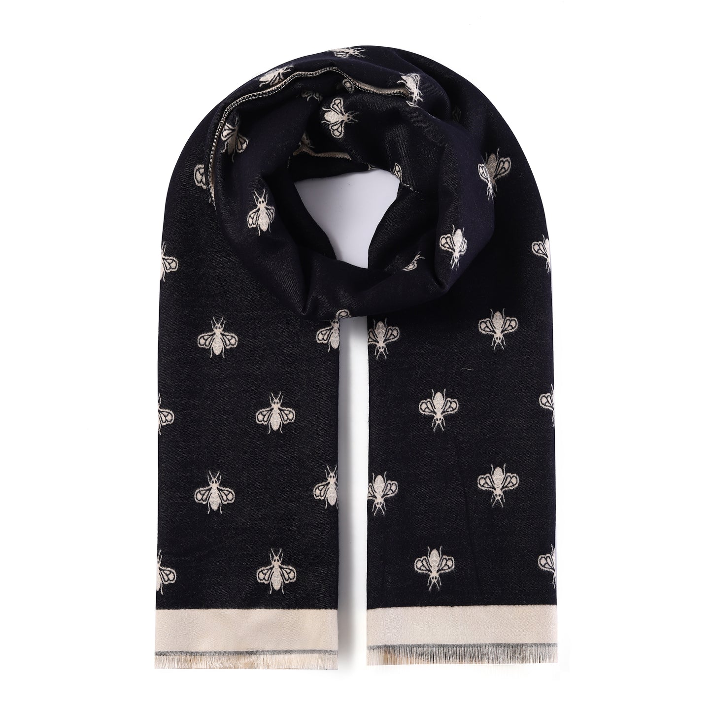 Luxurious Double Sided Jacquard Scarf - Small Bee