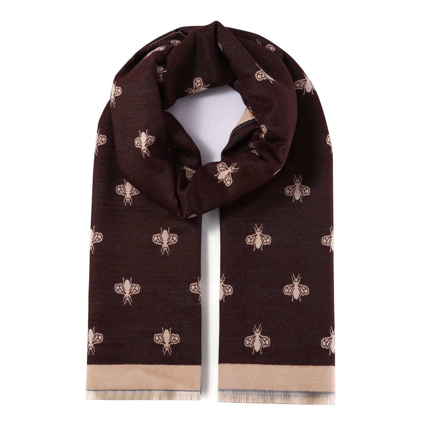 Luxurious Double Sided Jacquard Scarf - Small Bee