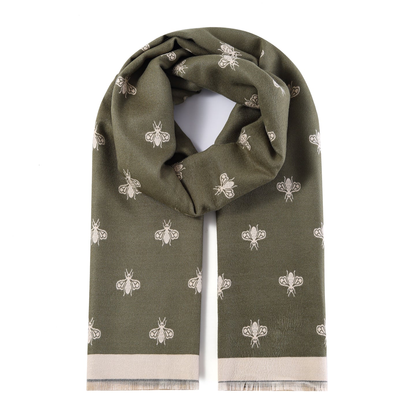 Luxurious Double Sided Jacquard Scarf - Small Bee