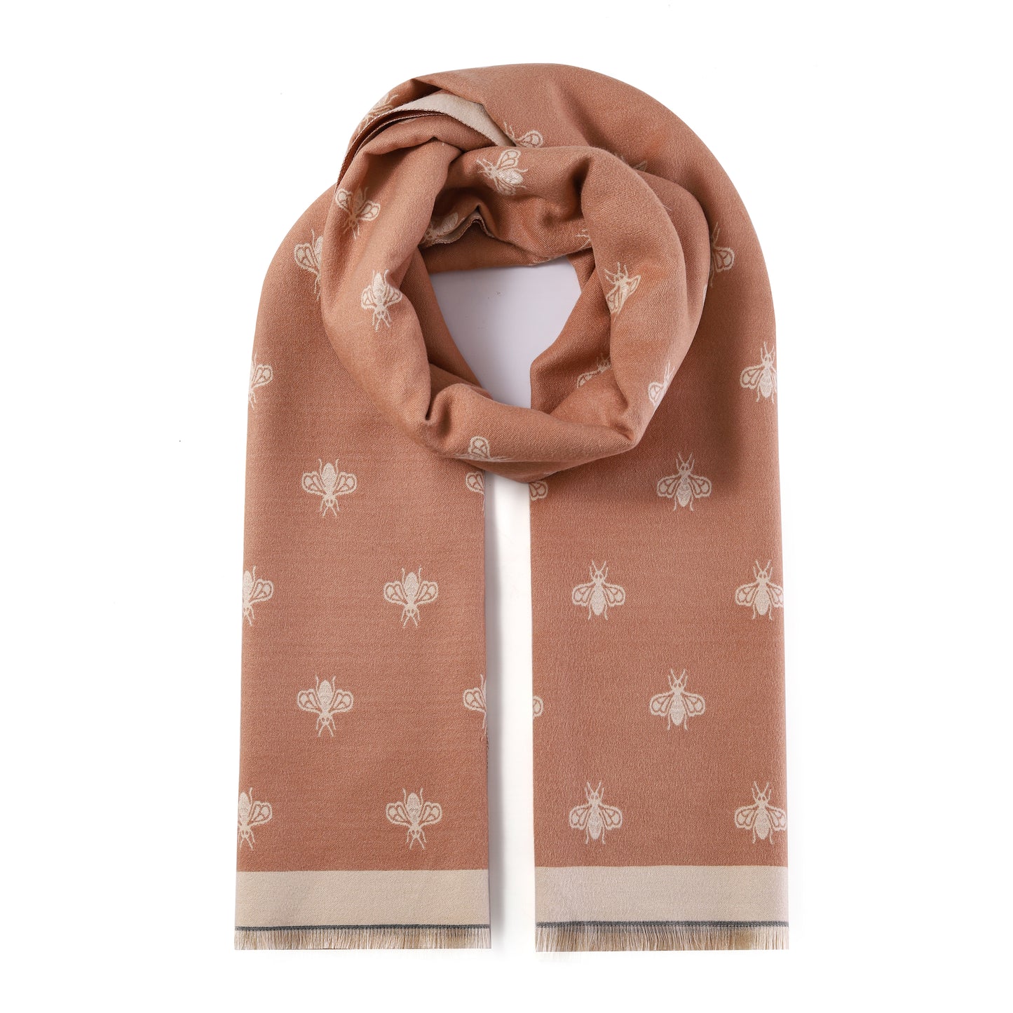 Luxurious Double Sided Jacquard Scarf - Small Bee