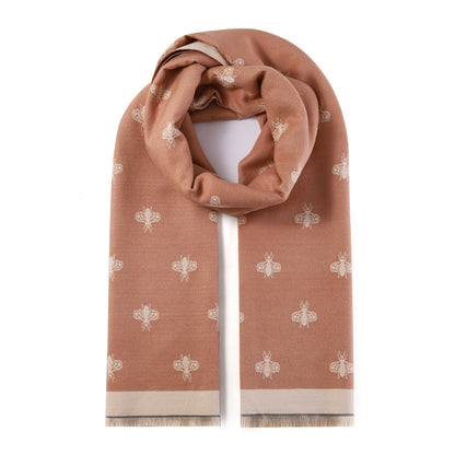 Luxurious Double Sided Jacquard Scarf - Small Bee
