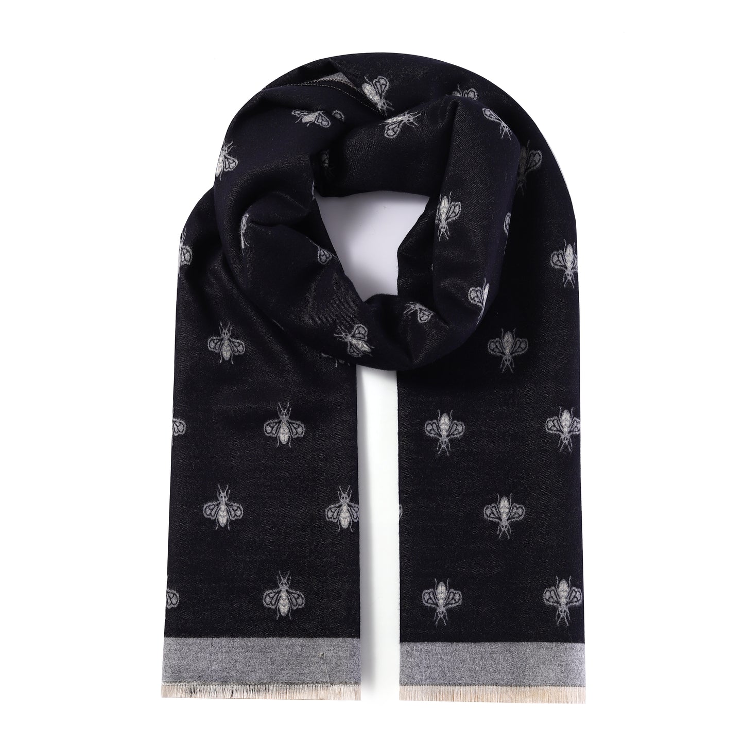 Luxurious Double Sided Jacquard Scarf - Small Bee