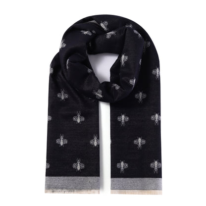 Luxurious Double Sided Jacquard Scarf - Small Bee