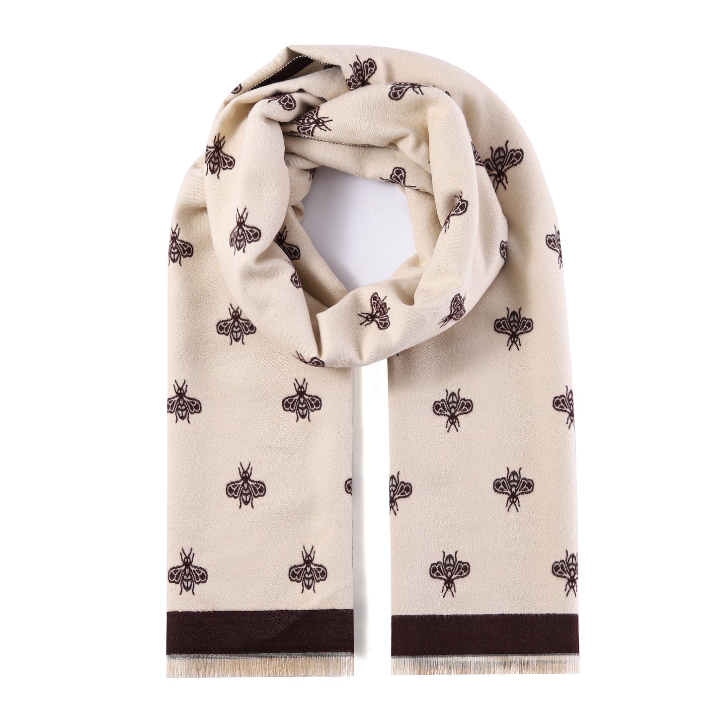Luxurious Double Sided Jacquard Scarf - Small Bee