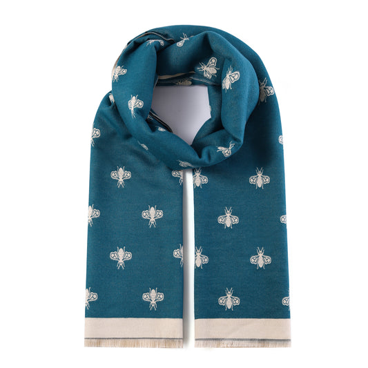 Luxurious Double Sided Jacquard Scarf - Small Bee