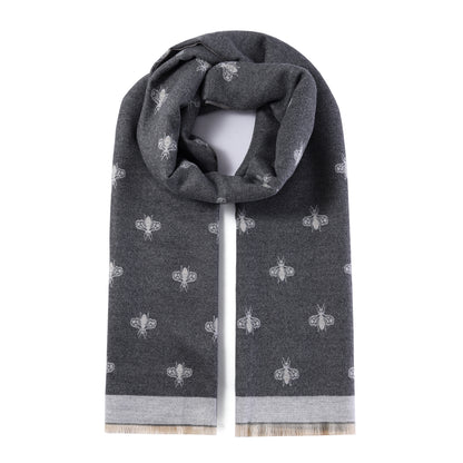 Luxurious Double Sided Jacquard Scarf - Small Bee