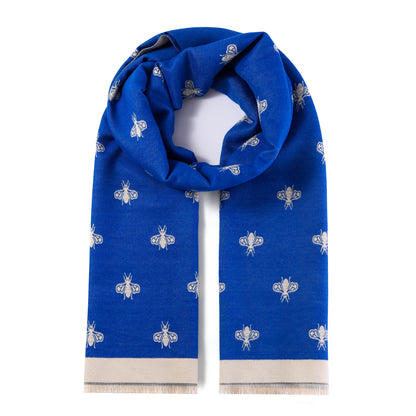 Luxurious Double Sided Jacquard Scarf - Small Bee